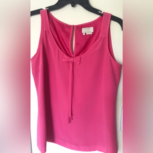 Kate Spade Silk Sleeveless Bow Detail Top Pink Sz XS - Picture 1 of 5